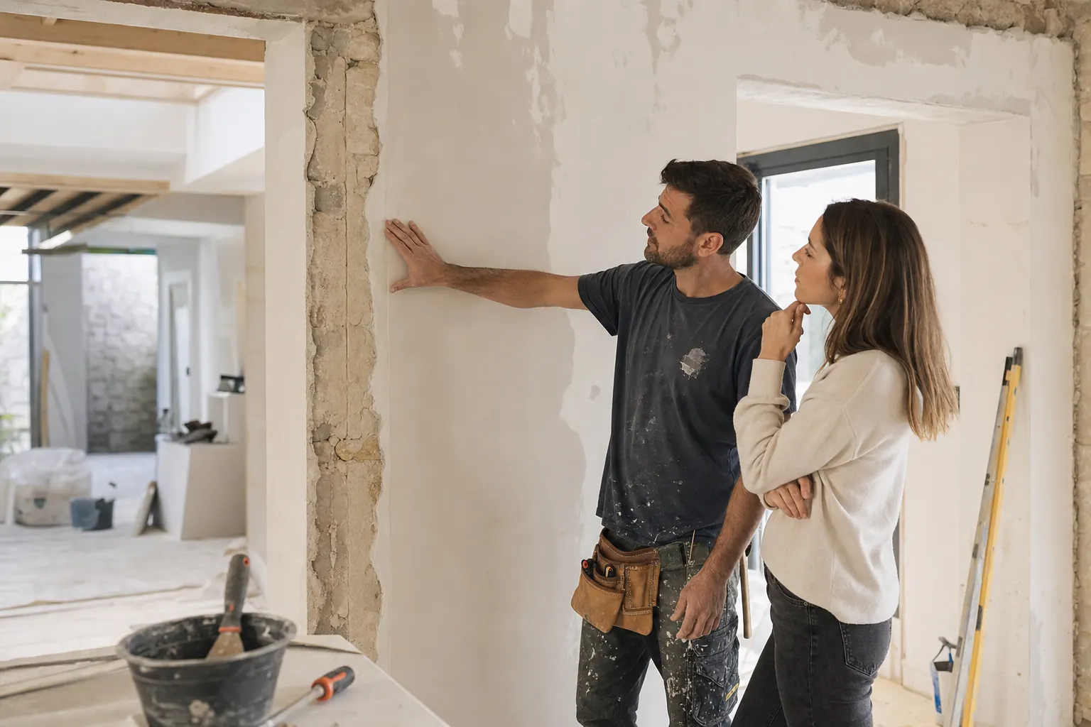 Avant travaux pour une rénovation intérieure de maison ou appartement